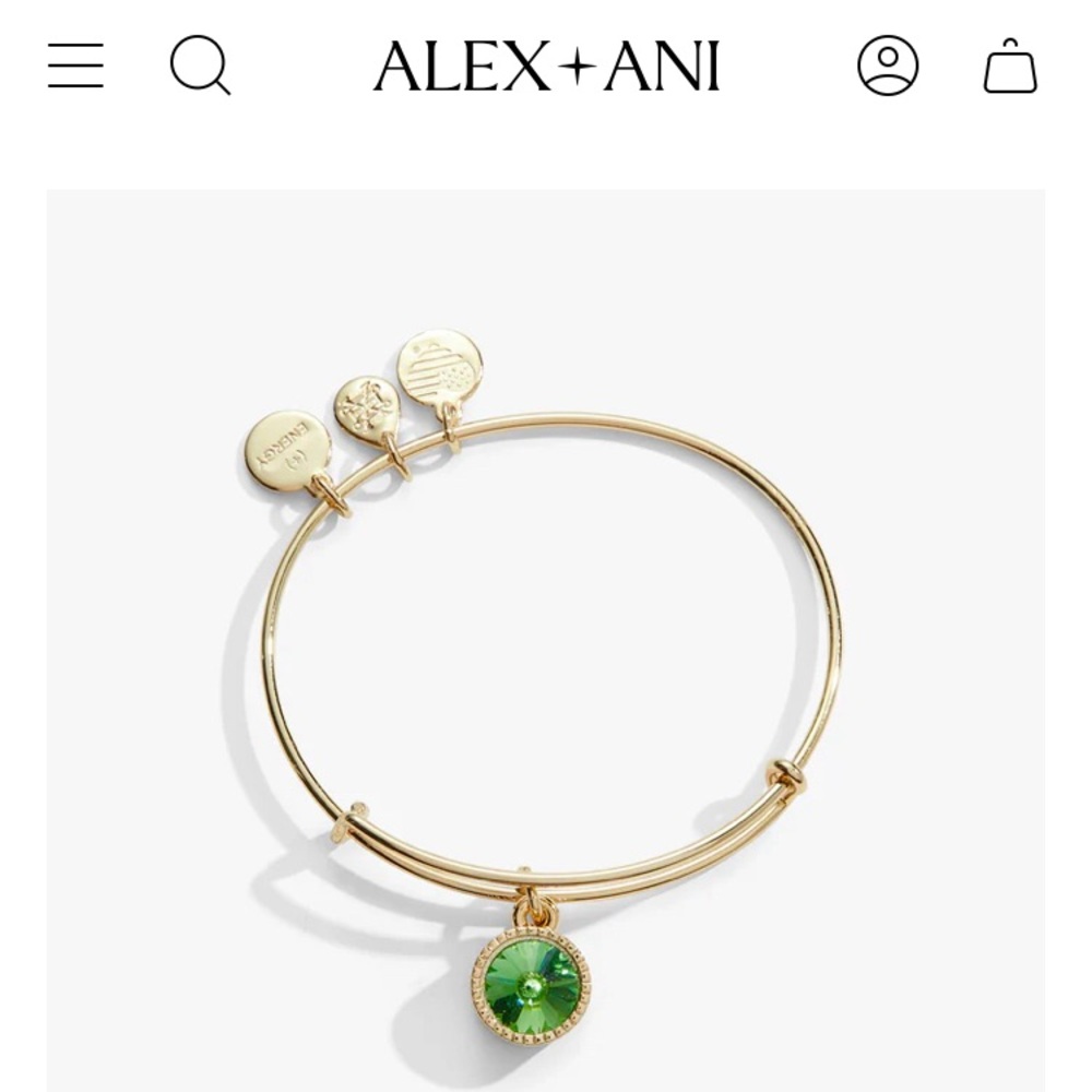 Alex and Ani August birthstone Peridot Gold Bracelet